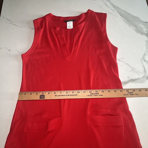 Lauren Ralph Lauren Cover Up Cotton Dress Pockets Red Pullover S Beach Swim EUC - Picture 6 of 11
